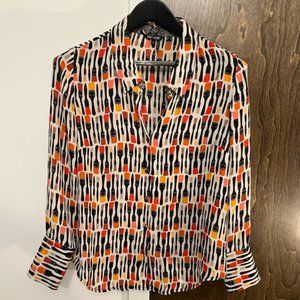 Women's Nic+Zoe Paint Brush Detail Blouse Medium